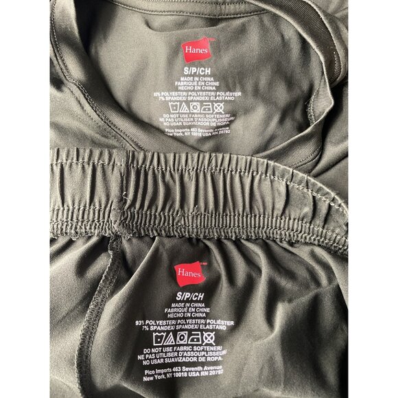 Hanes Olive Green T-Shirt & Elastic Waist Pants Loungewear Set S/P Polyester - Picture 2 of 6